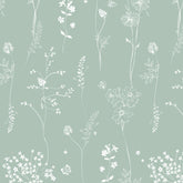 Papel Chuva De Flores Verde Celadon